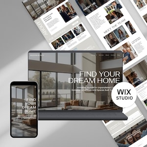 Wix Studio Real Estate Brokerage Website Template CMS Property Listings Agent Team Blog Recently Sold Wix Editable No Coding