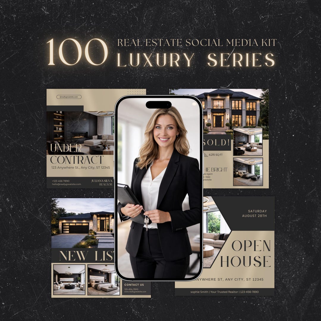 100 Real Estate Instagram Templates | Luxury Realtor Social Media Posts ...