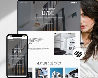 Real Estate Squarespace 7.1 Template | Realtor Website Design | Real Estate Agent Theme | Modern Broker Site | Property Listing