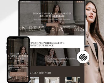 Real Estate Squarespace Template, Realtor Website Design, Luxury Property Broker Site, Real Estate Agent Website, Custom Realtor Template