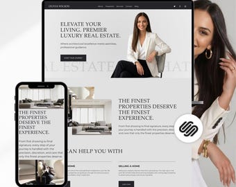 Luxury Real Estate Website Template Squarespace 7.1 | Realtor Website Design | Real Estate Agent Broker Site | Property Listing Theme