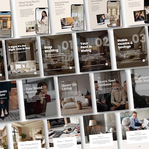 50 Real Estate Instagram Carousel Templates Canva, Realtor Social Media Posts, Minimalist Agent Marketing, Buyer Seller Tips IG Post