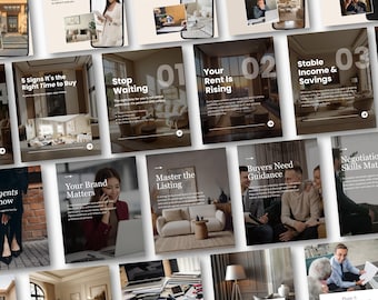 50 Real Estate Instagram Carousel Templates Canva, Realtor Social Media Posts, Minimalist Agent Marketing, Buyer Seller Tips IG Post