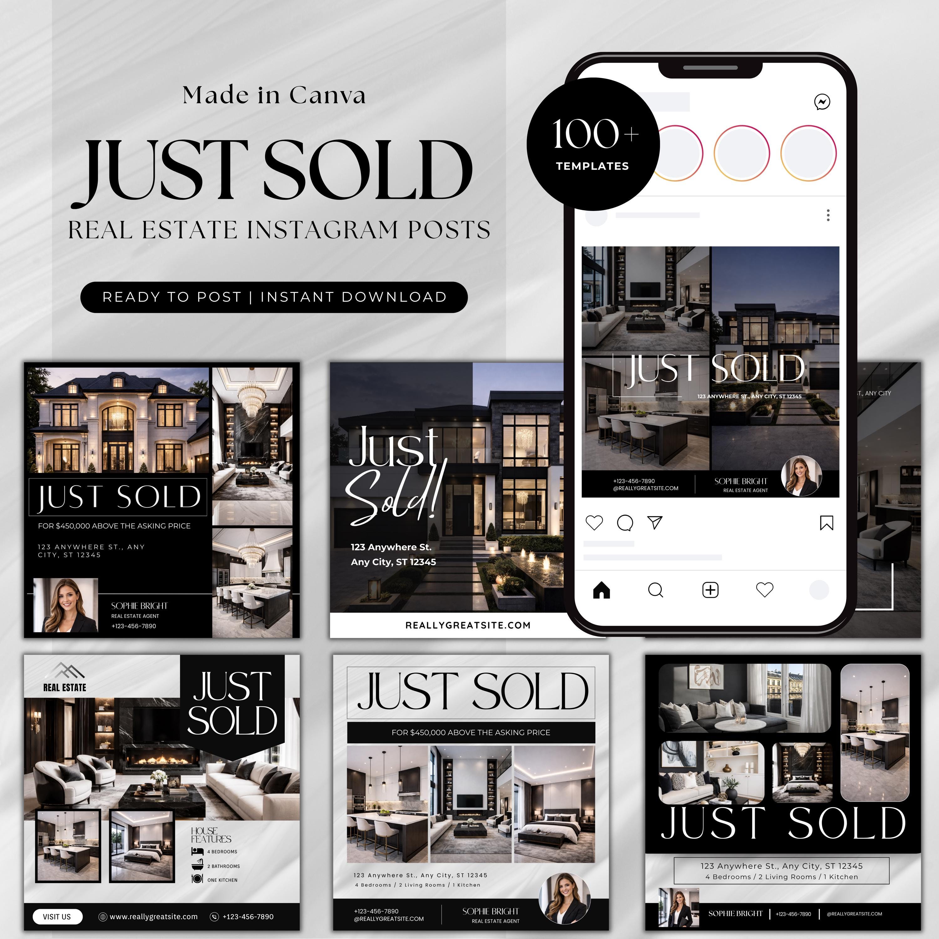 100+ Realtor Just Sold Templates | Real Estate Social Media Canva Post ...