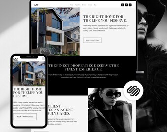 Real Estate Squarespace Template 7.1, Luxury Realtor Website, Real Estate Agent Site Design, Modern Property Listing Web Theme