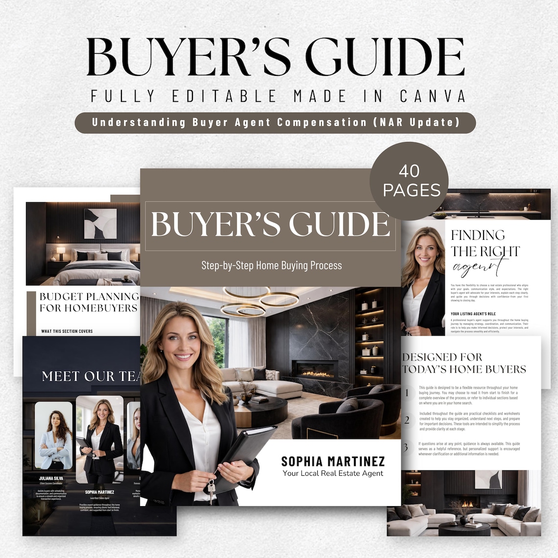 Real Estate Buyer Guide Template | Realtor Home Buying Process (canva, 40 Pages) (digital ...