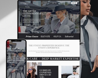 Real Estate Squarespace 7.1 Template, Luxury Realtor Website Design, Property Agent Theme, Modern Broker Site, Listings