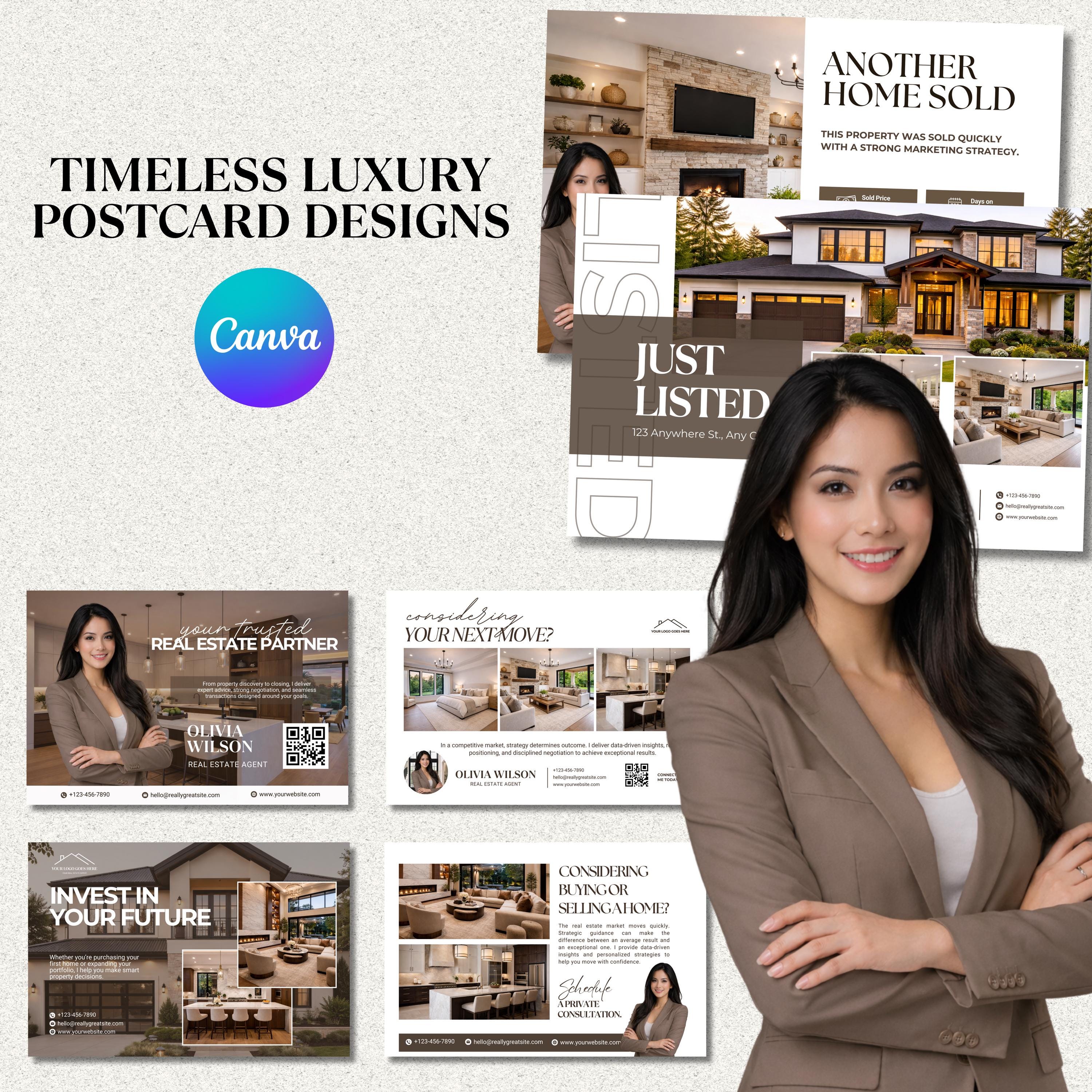 Realtor Design Modern Real Estate Postcard Templates for Canva | 40+ Premium Realtor ...