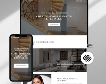 Squarespace 7.1 Real Estate Website Template, Realtor Website Design, Real Estate Agent Theme, Broker Site, Property Listing Template