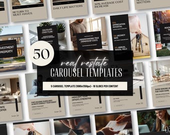 Real Estate Instagram Carousel Templates Canva, Realtor Social Media Posts, Minimalist Agent Marketing, Investment Buyer IG Post
