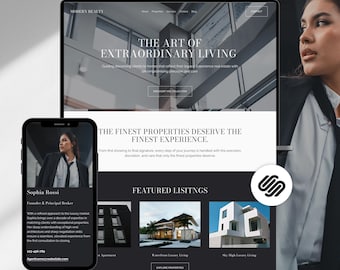 Real Estate Squarespace 7.1 Template, Luxury Realtor Website Design, Property Agent Theme, Broker Site, Modern Real Estate Website Template