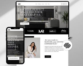 Squarespace 7.1 Real Estate Website Template Realtor Property Listing Page Agent Site Modern Design Editable No Coding Needed Luxury