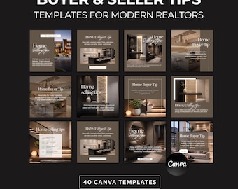 40 Real Estate Instagram Templates for Realtors – Buyer & Seller Tips Canva Posts and Stories with AI Photos, Fully Editable, Free Canva