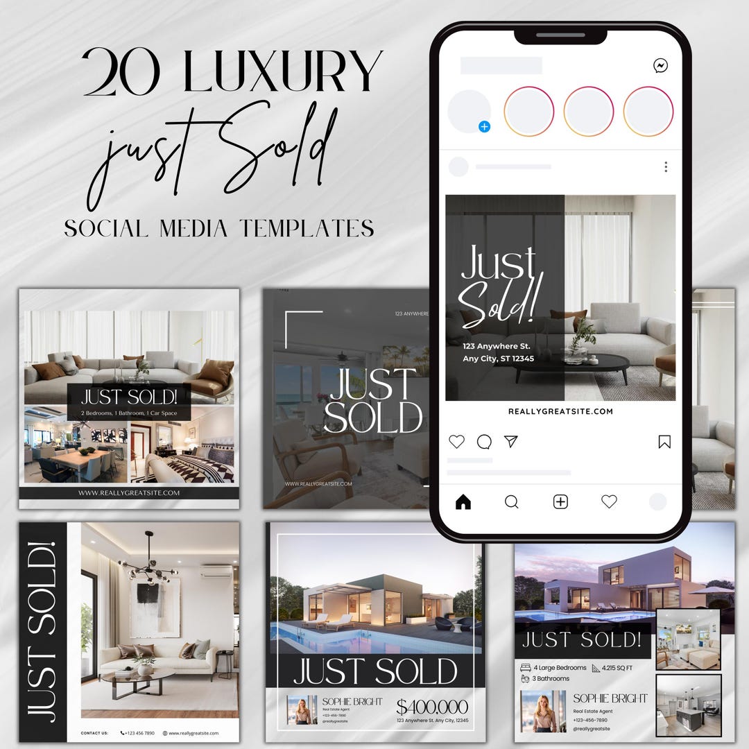 Realtor Just Sold Templates | Real Estate Social Media Canva Post ...