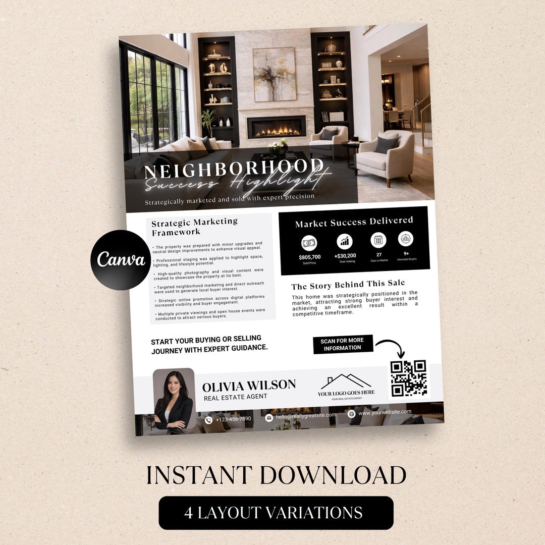 Luxury Real Estate Flyer Canva Template | Modern Property Marketing ...