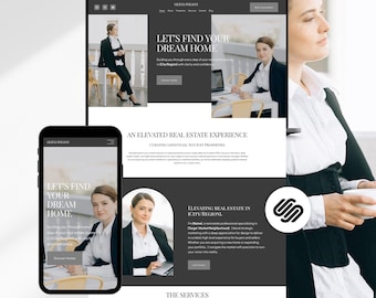 Real Estate Squarespace 7.1 Template, Realtor Website Design, Property Listings Site, Customizable Real Estate Agent Theme