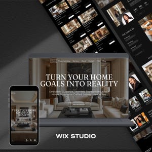 Wix Studio Real Estate Agent Website Template | Dark Luxury | Solo Realtor | CMS Property Listing | Blog | Buying Selling Rental Wix