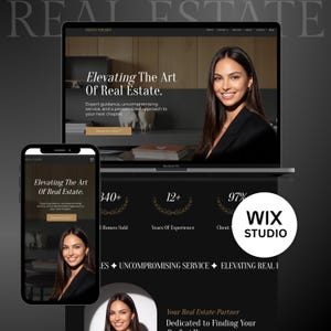 Wix Studio Real Estate Agent Website Template | Luxury Realtor Site | Property Listing CMS | Dark Modern Design