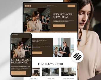 Real Estate Website Template Squarespace 7.1 Realtor Website Design Luxury Real Estate Agent Website Minimalist Property Listing Site