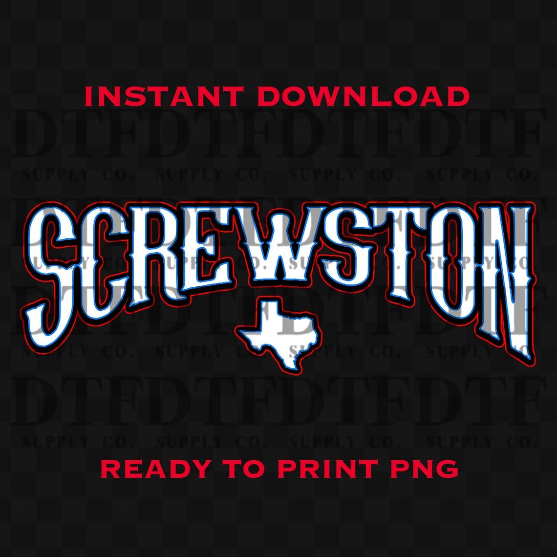 Screwston Rockets Screwston Red and Blue Curved Png **DIGITAL DOWNLOAD** - Etsy