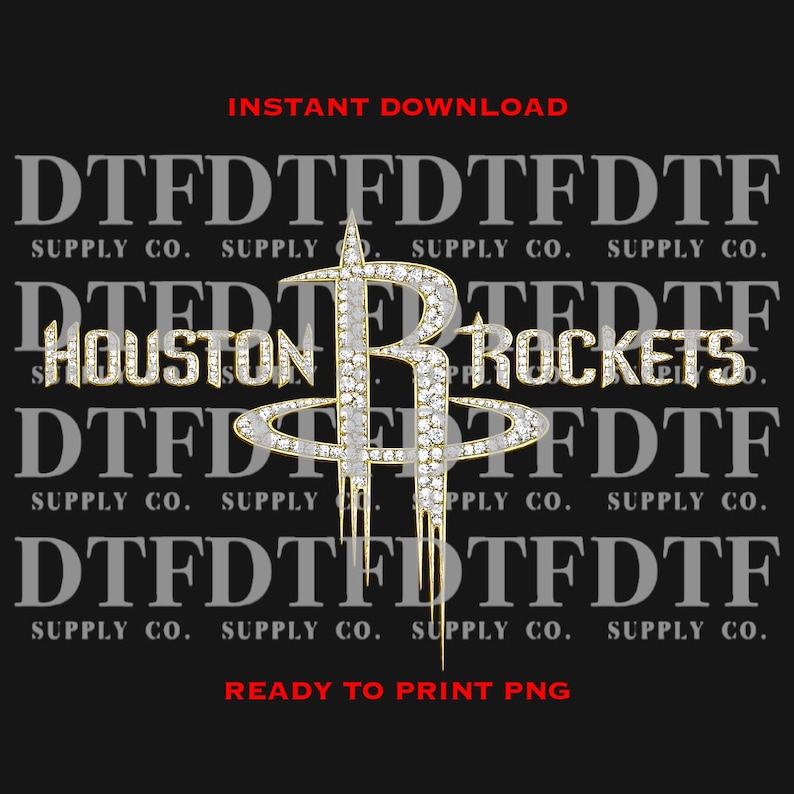 Houston Rockets Font Generator Diamond Houston Rocket Png **DIGITAL DOWNLOAD** - Etsy