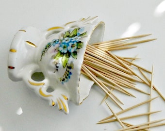 #874. Bernard Instone small enamel brooch enamelled flowers and leaves Arts and Crafts vintage brooch or lace pin 1930s forget-me-nots