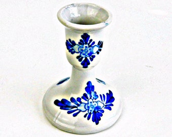 Vintage Blue Delft 4 12\u201d Plate Candle Holder