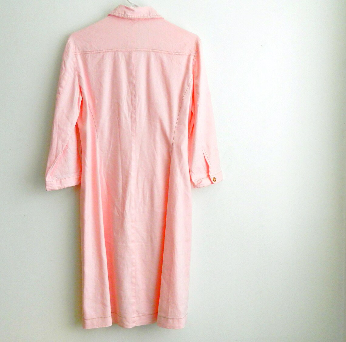 Tahari Pink Linen Shirt Dress Vintage Designer Summer Dress Etsy