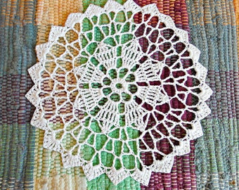 Vintage Round Crocheted White Doily