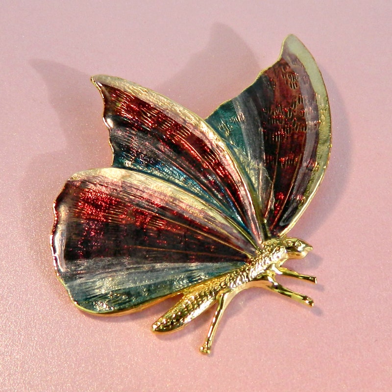 Enamel Butterfly Brooch Etsy Enamel Butterfly Brooch Etsy