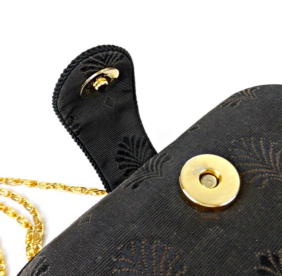 Designer Hard Sided Handbag, Black Gros Grain Cro… - image 6