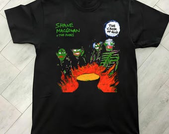 Shane MacGowan And The Popes The Crock Of Gold Reprint Fans T-shirt Black Gildan Classic