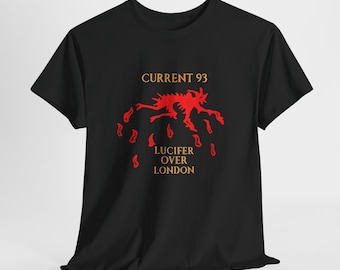 Current 93 band Lucifer Over London Reprint Fans T-shirt Black Gildan Classic