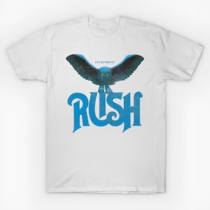 Camiseta blanca Gildan Classic para fans de Rush Band Vintage Reprint