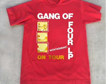 GANG OF FOUR Band On Tour Reprint Fans T-shirt Red Gildan Classic