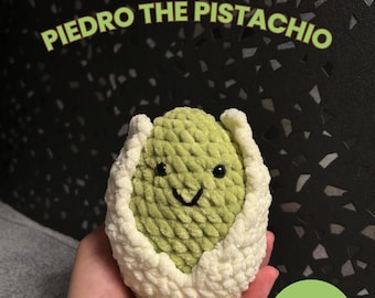Piedro the Pistachio | PDF crochet pattern amigurumi | Jellycat inspired Amuseables
