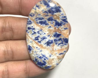 Zeldzame sodaliet ovale cabochon, natuurlijke edelsteen (51 x 32 x 5 mm)