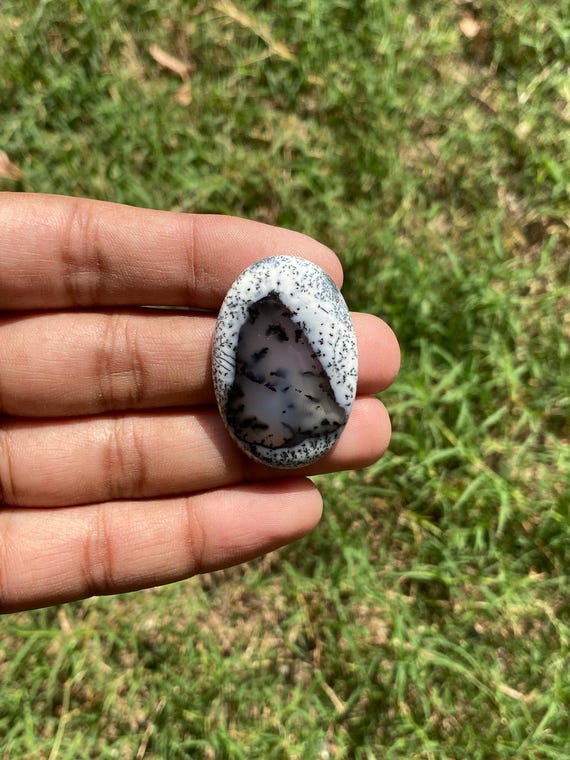 Natural Dendrite Opal Cabochon: Handmade Gemstone for Jewelry Making (42.50 Cts)
