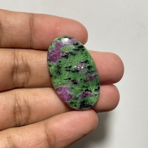 Cabujón de rubí zoisita natural, piedra preciosa suelta para regalos y fabricación de joyas (34x21x5 mm), (36,00 quilates)