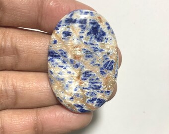 Zeldzame sodaliet ovale cabochon, natuurlijke edelsteen (43 x 29 x 6 mm)