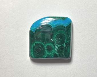 Natural Chrysocolla Malachite Cabochon: Polished Gemstone (16.00 Cts)