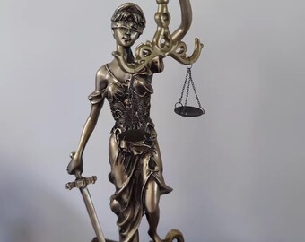 Produktbild von Große Justitia Göttin Der Gerechtigkeit Figur Weiß Skulptur Themis Recht 32 Cm