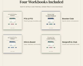 Paquete de hojas de cálculo para tesoreros / Plantillas de contabilidad para asociaciones de padres, madres, madres y propietarios / Conjunto de hojas de cálculo de Excel para conciliación