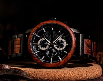 Engraved Wooden Watch for Husband,1st Anniversary Gift For Boyfriend,Personalized Custom Mens Watch,Mens Wedding Gift,Luxury Gifts For Him