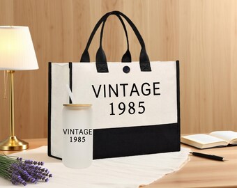 Aazon.co: Crisky 70th Birthday Gifts For Woen Canvas Tote Bag Vintage 1955 Beach Bag And...