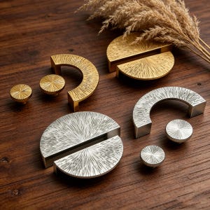 Art Deco Sunburst Cabinet Handles, Hammered Brass Drawer Pulls, Modern Boho Dresser Knobs, Mid Century Furniture Hardware,Unique Home Accent