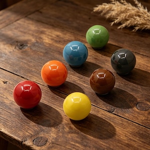 Round Ceramic Cabinet Knobs Colorful Dresser Knob,Pure color ball knob,Custom Engraved Colorful ball pull,Wardrobe Pull,Modern ceramic knobs