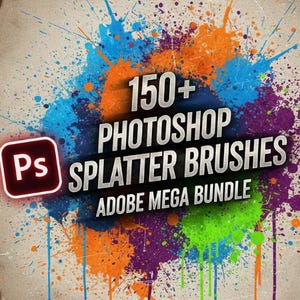 150+ Photoshop Splatter Brush Set - Tinte, Farbe, Spray & Textureffekte bündeln