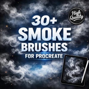 Más de 30 pinceles de humo para artistas y diseñadores de Procreate en iPad