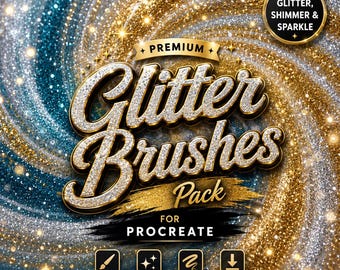 Glitter Brushes Pack For Procreate | Realistic Sparkle, Shimmer Effects (Digital Download)